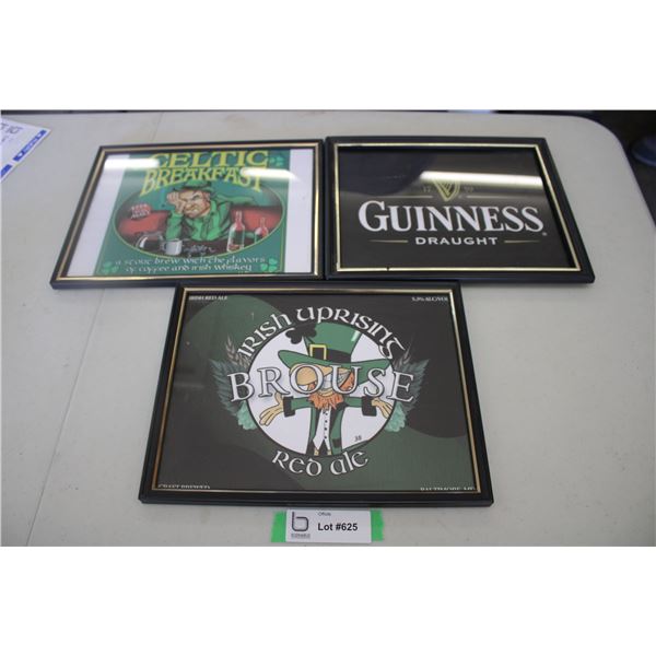 (3) Irish Beer framed pictures