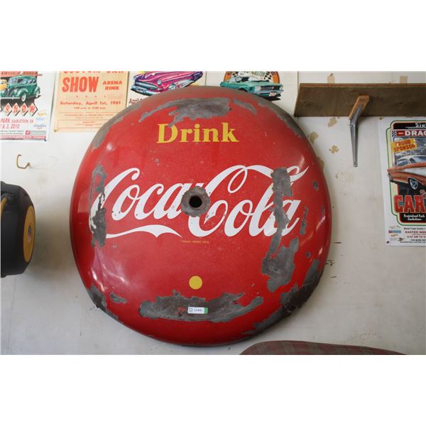 Coca-Cola sign button (porcelain) 48" diameter