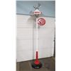 Image 1 : Red Indian Gas Pump Lamp Post - Electric - approx 10ft tall (tin flange + shade by decal)