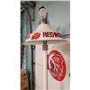 Image 5 : Red Indian Gas Pump Lamp Post - Electric - approx 10ft tall (tin flange + shade by decal)