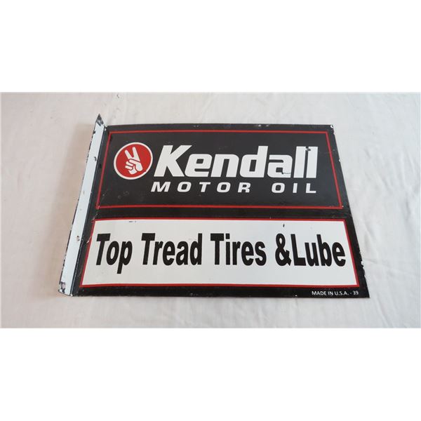 Kendall Motor Oil Flanged Porcelain Sign - Double sided - 16x12 (fantasy?)
