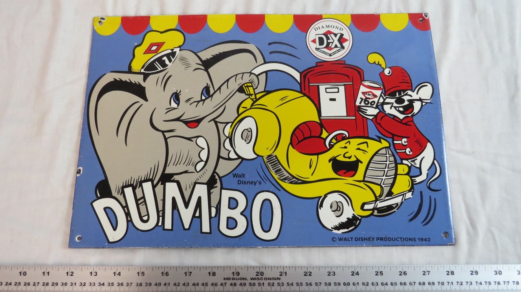 Diamond DX Oil Dumbo Walt Disney Porcelain Sign (thick) - 1942 - 16x11 ...