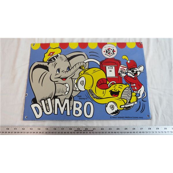 Diamond DX Oil Dumbo Walt Disney Porcelain Sign (thick) - 1942 - 16x11 (fantasy?)