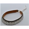 Image 1 : Native American Chippewa Olive Shell and Leather Choker by Wolf