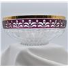 Image 3 : Cranberry Flash Cut Crystal Fruit Bowl
