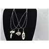 Image 1 : 3 Native American Bead and Bone Pendant Necklaces