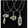 Image 2 : 3 Native American Bead and Bone Pendant Necklaces