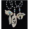 Image 3 : 3 Native American Bead and Bone Pendant Necklaces