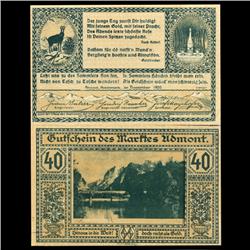 1920 Austria Udmont 40 Heller GEM Very Rare Note EST: $50 - $200 (COI-3514)