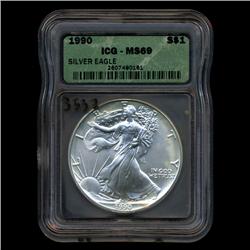 1990 Silver Eagle ICG Top Graded EST: $50 - $250 (COI-3537)