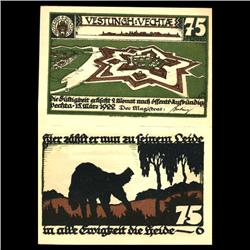 1922 75 Pfennig Vechtae Germany RARE Crisp Unc Note EST: $30 - $150 (COI-3726)