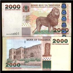 2000 Tanzania 2000 Shilingi Crisp Unc Note EST: $30 - $150 (COI-3819)