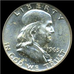 1963D Franklin Half Dollar FBL Choice Unc EST: $50 - $250 (COI-3883)