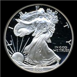 2001W Silver Eagle PROOF Graded GEM PR70 EST: $100 - $500 (COI-4073)