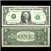 Image 1 : 1969 Rare US $1 Error Note Crisp Unc EST: $50 - $250 (COI-4107)