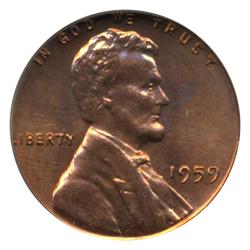 1959 US Lincoln Cent Coin MS66 Red EST: $1000 - $5000 (COI-4247)