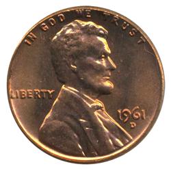 1961D Lincoln Cent GEM Graded MS67 RED EST: $2500 - $10000 (COI-4252)
