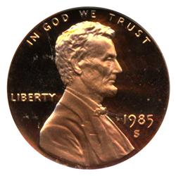 1985S PROOF Lincoln Cent Coin Graded PR70 DCAM Red EST: $250 - $1000 (COI-4287)
