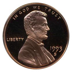 1993S PROOF Lincoln Cent Coin Graded PCGS PR69 DCAM Red EST: $50 - $250 (COI-4297)