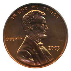 2003 Lincoln Cent Coin Graded PCGS PR68 Red PROOFLIKE EST: $50 - $250 (COI-4310)