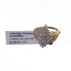 10K Gold 1ct Lady Diamond Cluster Ring EST: $2200 - $4500 (JEW-026)