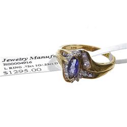 10K Gold .95ct Iolite & Diamond Ladies Ring EST: $1100 - $2500 (JEW-099)