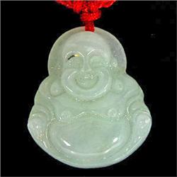 27.35ct Natural Jade Lucky Buddha Pendant EST: $400 - $1200 (JEW-1220)