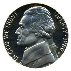 1980S Jefferson Nickel PROOF PCGS Top Graded DCAM (COI-4483)