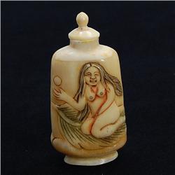 Rare Bone/Ivory Goddess Netsuke Snuff Bottle (ANT-727)