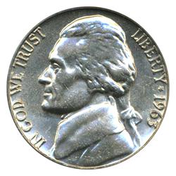 1963D Jefferson Nickel Graded MS68 (COI-4502)