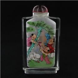 Heavy Beveled Glass Chinese Snuff Bottle (CLB-508)