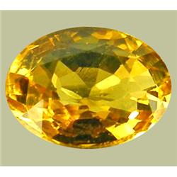 0.75ct   Clean Yellow Orange Natural Sapphire Oval VVS (GEM-9039)