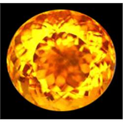 26.6ct FLAWLESS Round Cut Natural Golden Yellow Citrine (GEM-9809B)