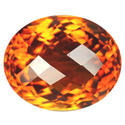 26.75ct Exceptional Cushion  Reddish Orange Citrine VVS (GEM-9833)