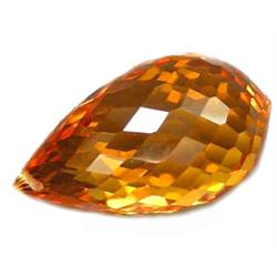 13.26ct Resplendent Briolette Golden Yellow Citrine FLAWLESS (GEM-9875)
