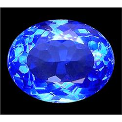 11.25ct  Oval Cut Top AAA Mystic Blue Quartz FLAWLESS (GEM-9904)
