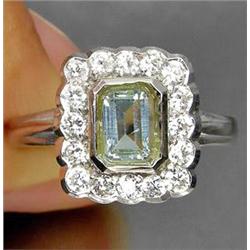 0.45ct Octagon Cut Bi - Color Peridot White Gold Vermeil Ring  Size 7 (JEW-1232)