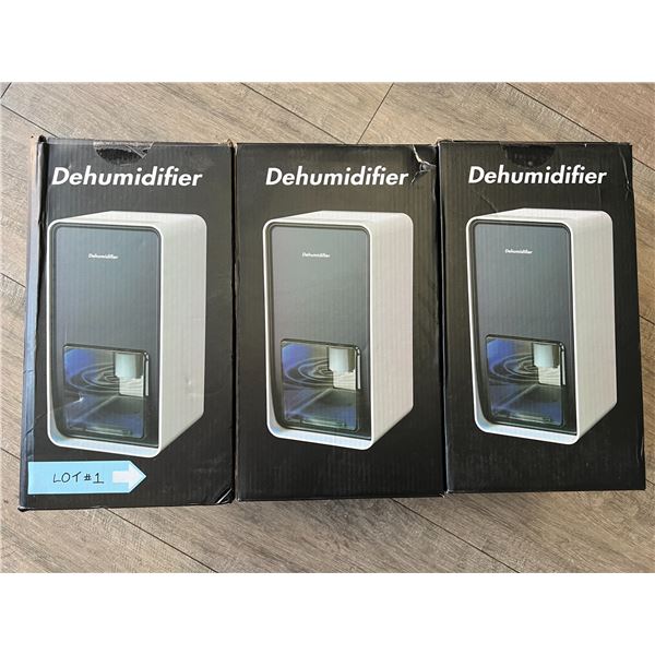 *NEW* Lot Of 3 1L 7 Colour LED Dehumidifiers (White)