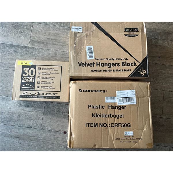 *NEW* Lot Of 3 Boxes Of Hangers (50PACK 50PACK 30PACK 130TOTAL)