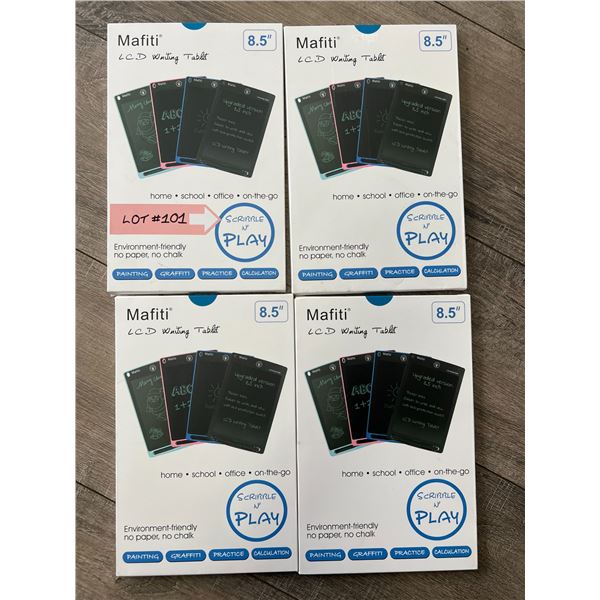 *NEW* Lot Of 4 Mafiti Kids LCD Writing Tablets -Assorted Colors