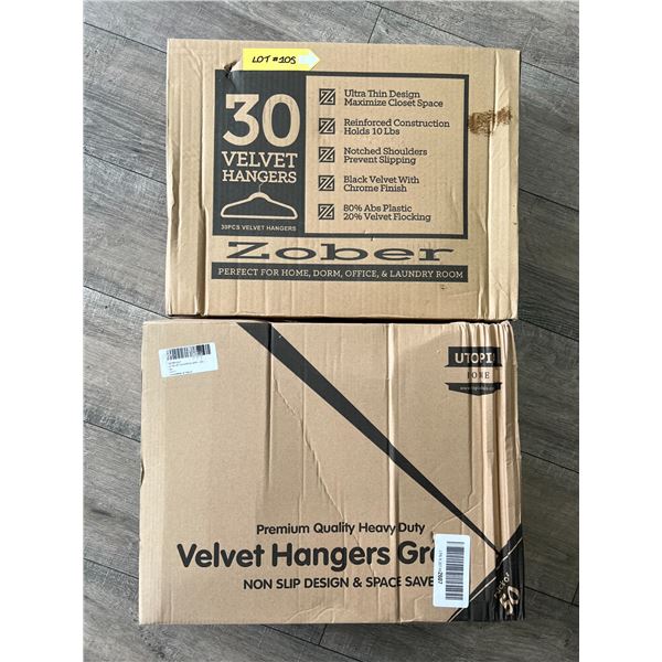 *NEW* Lot Of 2 Boxes Of Velvet Hangers