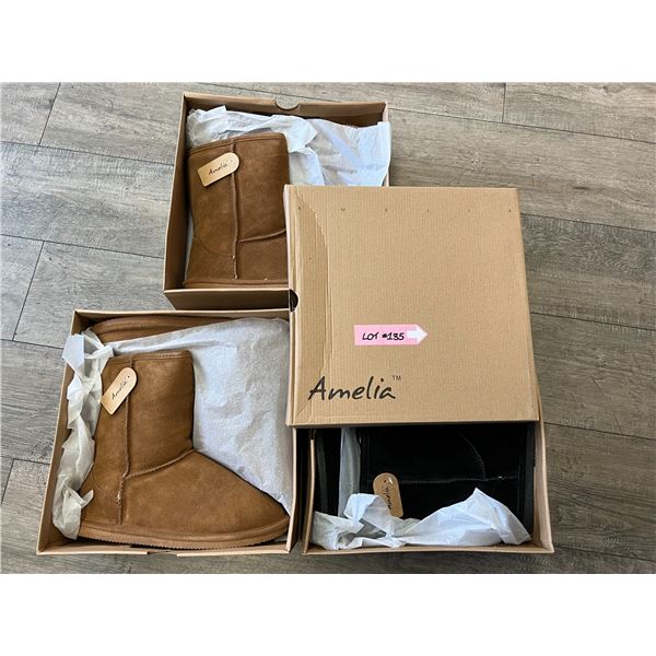 *NEW* Lot Of 3 Pairs Of Amelia Sheep Skin Boots