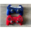 Image 1 : *USED* Lot Of 2 Red & Blue Wireless PlayStation 3 Controllers - Untested As Is