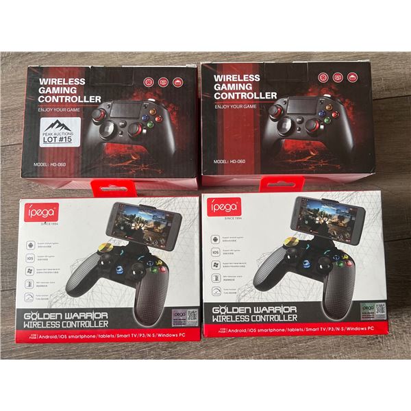 *NEW* Lot Of 4 Assorted Gaming Controllers -PS4/PC/Android