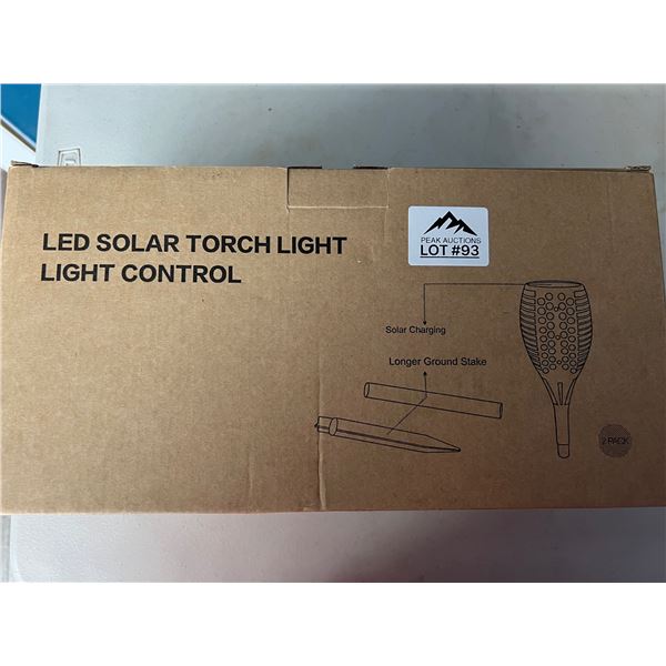 *NEW* Lot Of 1 Box Of LED Solar Torch Lights -2 Pieces Included Per Box