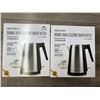 Image 1 : *NEW* Lot Of 2 Secura Double Wall Stainless Steel Electric Kettles