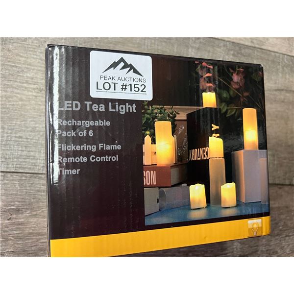 *NEW* Lot Of 1 Box Of 6 Rechargeable LED Tea Light Candles