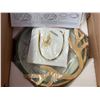Image 2 : *NEW* Lot of 2 LED Ceiling Lights w/ Green Acrylic & Wood Antler Design