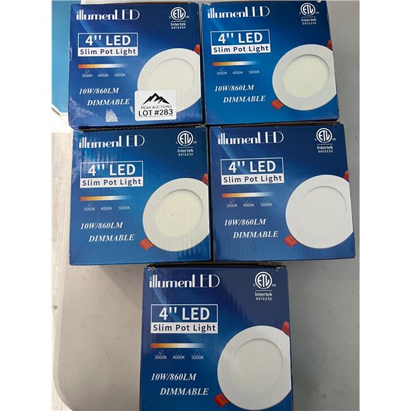 *NEW* Lot of 5 illumenLED 4” LED Slim Pot Lights