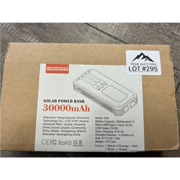 *NEW* Lot of 1 Solar Powerbank (30,000mAh High Capacity)